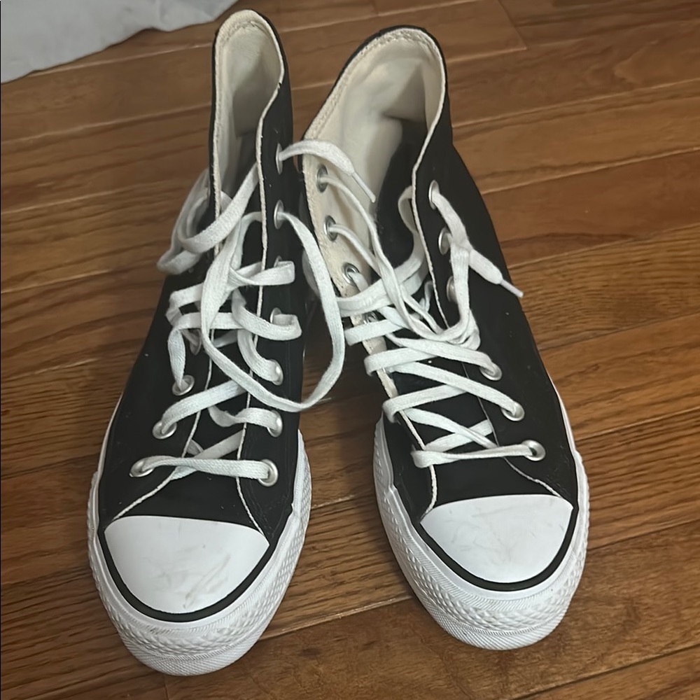 Black and White High-Top Sneakers